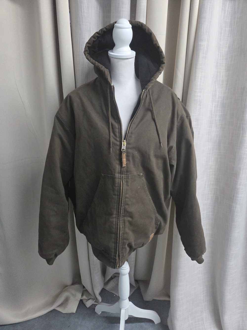 Berne Heartland Washed Duck Hooded Work Jacket Gorpcore Y2k Vintage Size XL